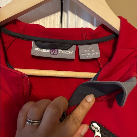 Women's Red Varsity Jacket - Picture 3 of 9